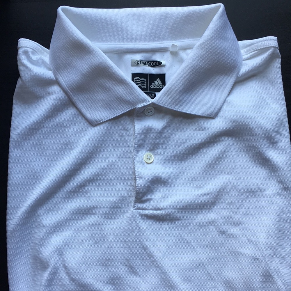 White Adidas Golf Polo